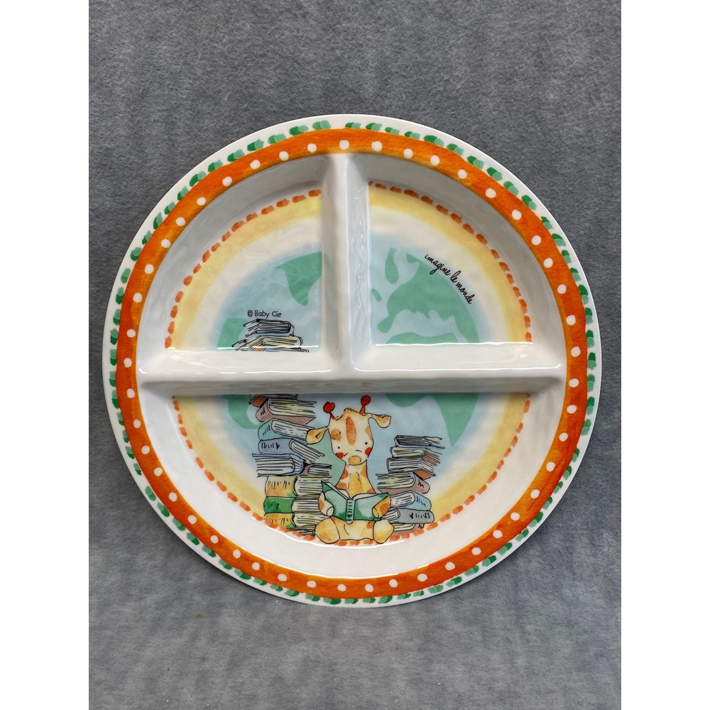 Baby Cie Divided Plate Giraffe Meals Eating Imagine Le Monde Dinnerware Mealtime